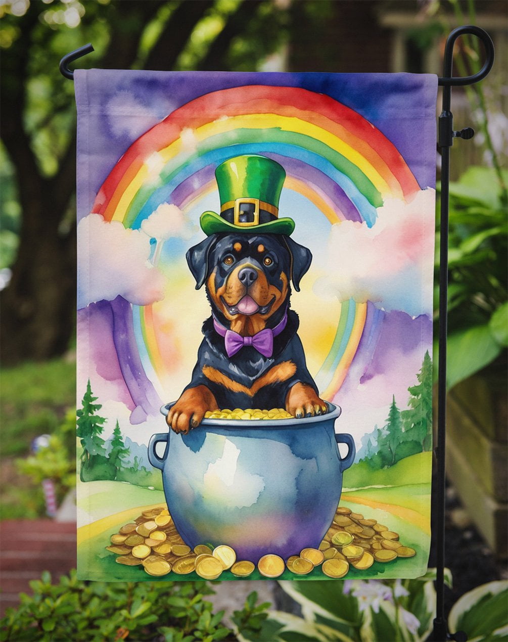 Rottweiler St Patrick's Day Garden Flag 11.25 in x 15.5 in