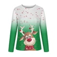thumbnail image 4 of Camisas Navideñas Para Mujer Tops de Manga Larga Jersey de Cuello Redondo Informal Con Estampado de Ciervos en 3D Odeerbi ODB199884, 4 of 5