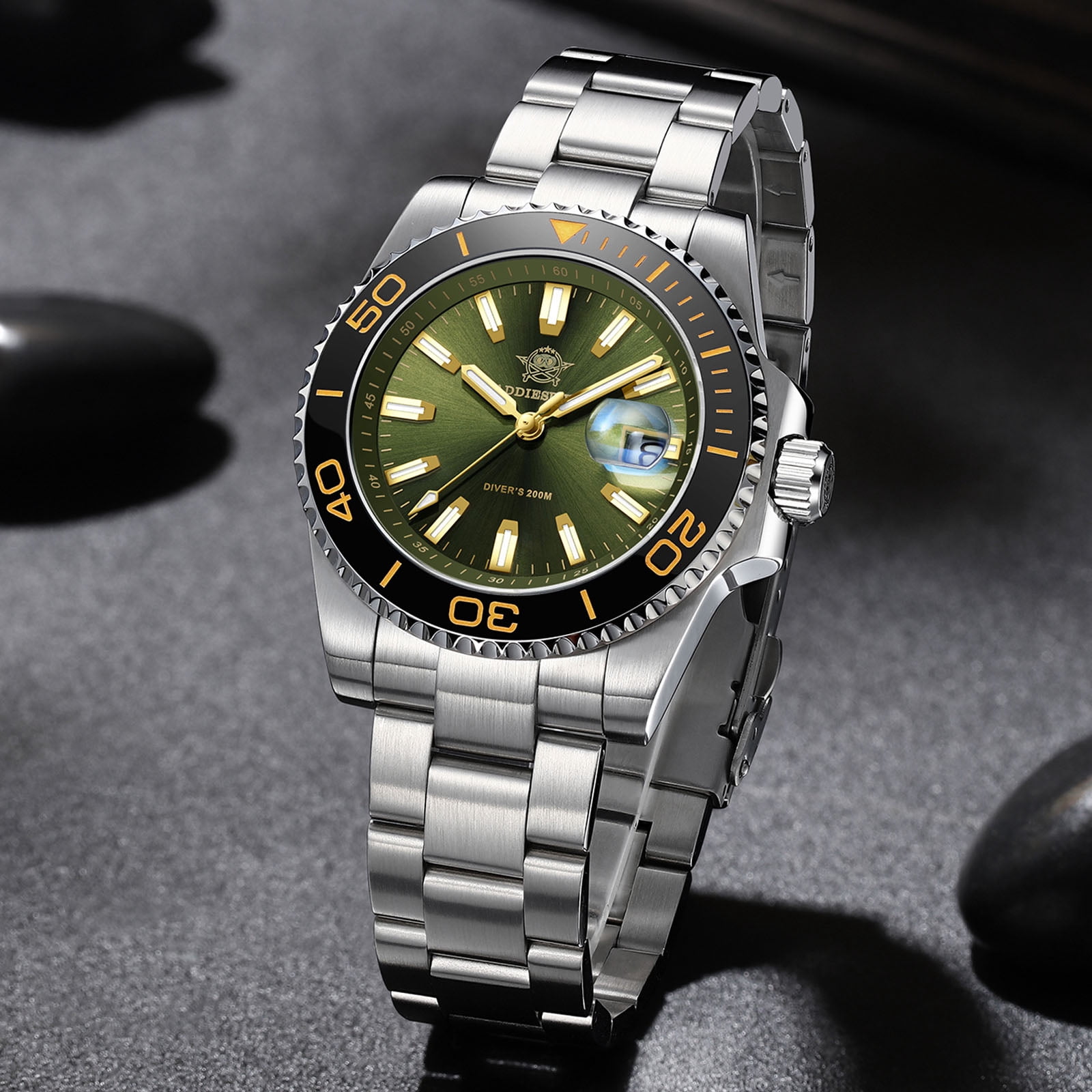 ADDIESDIVE Diver Watches for Men 200m Waterproof, Japanese Quartz Movement, Ceramic Bezel, Luminous, Stainless Steel Men's Quartz Watch