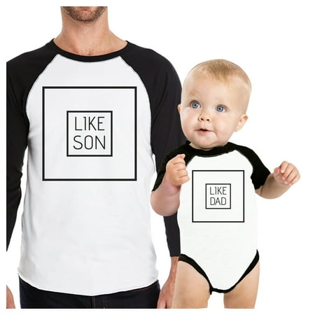 

Like Son Like Dad and Baby Matching Shirts Baseball Raglan T-Shirts