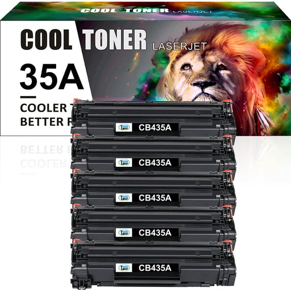 Cool Toner Compatible 35A Toner Cartridge for HP 35A CB435A for HP Laserjet P1005 P1006 P1007 P1008 P1009 Printer Ink (Black, 5-Pack)