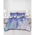 thumbnail image 3 of Blue Botanical Full Size Down Alternative Comforter,Lightweight Comforter Quilt Bedding Set with Pillow Shams Watercolor Spring Floral Oil Painting Elegant Bed Comforter Duvet Insert 78"x90", 3 of 7