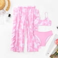 thumbnail image 2 of Mercatoo Girls 3Pcs Bikini Bathing Suit with Rash Guard Ruffle Pants Swimwear Cover-Up Sets Girl Summer Beach Swim Outfit, 2 of 6
