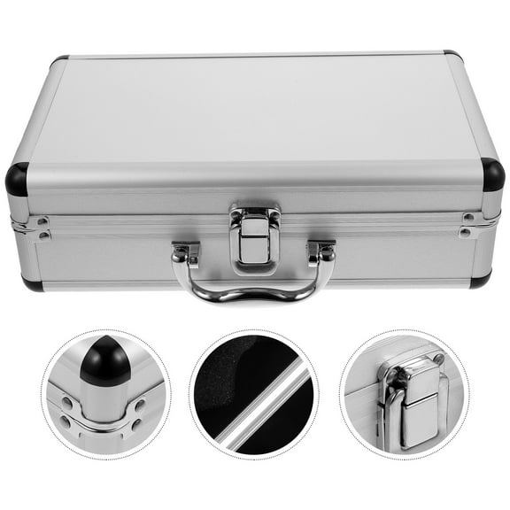 OUNONA Carrying Case Portable Aluminum Alloy Box Tools Container Display Suitcase