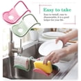 thumbnail image 4 of Soporte plegable para esponja de cocina, soporte para fregadero para cesta de esponja colgante, ideal para sujetar esponja, cepillo, etc. (juego de 2, rosa + verde), 4 of 5
