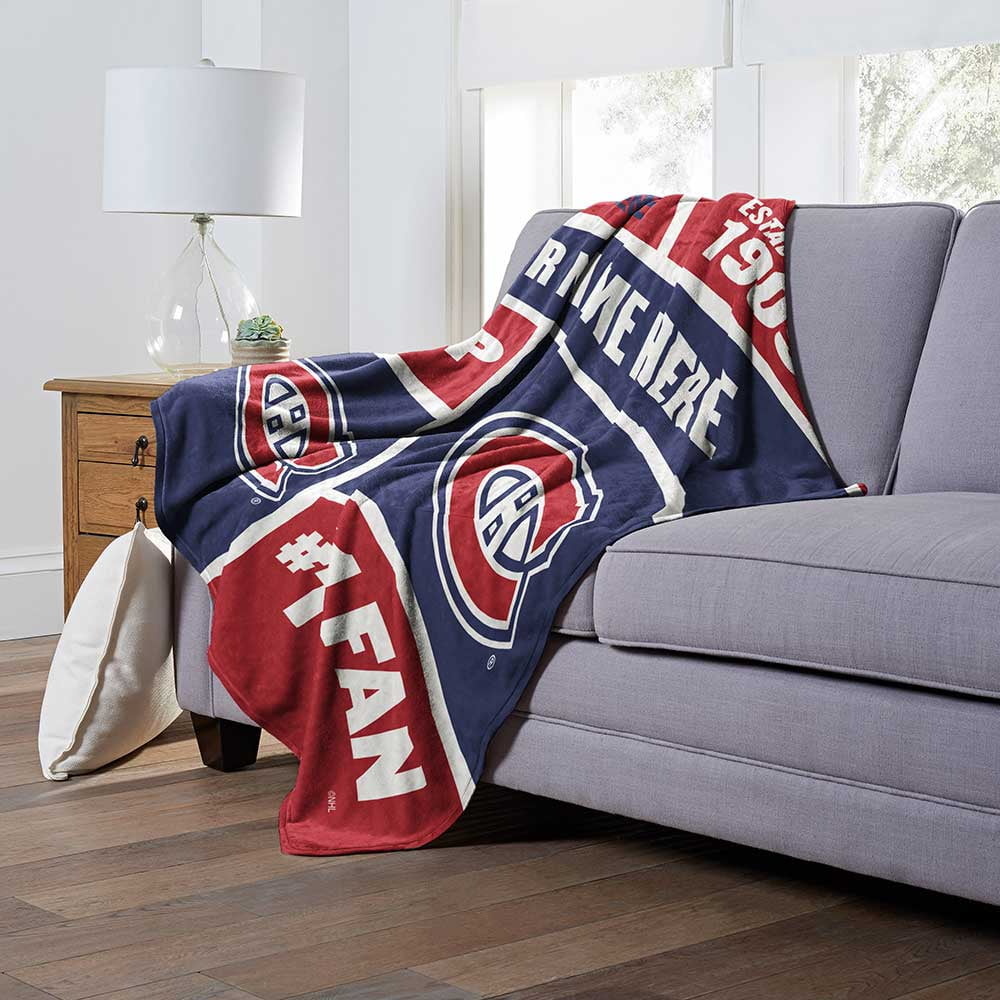 Montreal Canadiens NHL Colorblock Personalized Silk Touch Throw Blanket, 50" X 60"