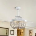 thumbnail image 5 of Boho Retractable Ceiling Fan with Light and Remote Control 3 Blades 42 inch, White, 5 of 13