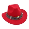 thumbnail image 3 of SRZYMJ Women's Felt Fedora Hat Wide Brim Panama Hats with Tassel, 3 of 3