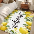 thumbnail image 5 of Rectangle Area Rug 4x6ft, Summer Yellow Lemon Welcome Quote Non-Shedding Washable Area Rug, Farmhouse Wild Flower Non Slip Low-Profile Rugs for Living Room, Bedroom Dining Room, 5 of 9
