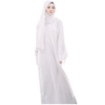 thumbnail image 2 of Women Muslim Dress Ramadan Clothes For Women Muslim Robe Malay Indonesia With Hijab Dress 0 White S, 2 of 8