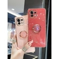 thumbnail image 4 of Luxury Ring Holder Case For Xiaomi Mi 11 Lite 5g Ne 11lite 4g 11t Pro Plating Square Silicone Stand Cover Xiomi Mi11 T Xiaomi11, 4 of 5