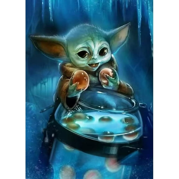Diamond Painting Kits for Adults, Yoda Baby 5D DIY Diamond Art Kits Full Drill Diamond Dots for Gift Wall Decor and Relaxation Gem Arts 12x16 inch