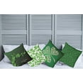 thumbnail image 4 of Ambesonne St. Patrick's Day Throw Pillow Cover 4 Pack, Leaves of Clovers, 16", Green White and Dark Green, 4 of 10