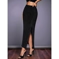 thumbnail image 4 of Women'S Midi Pencil Skirt Side Slit High Waisted Bodycon Casual Long Skirts, 4 of 8