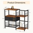 thumbnail image 2 of AV Media Stand with Vinyl Storage, Record Player Holder for 280+ Albums, Audio Video Rack with Fabric Drawer, 2 of 8