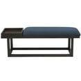 thumbnail image 2 of Powell Mickle Upholstered Bench with Built-In Tray, Brown/Navy, 2 of 11