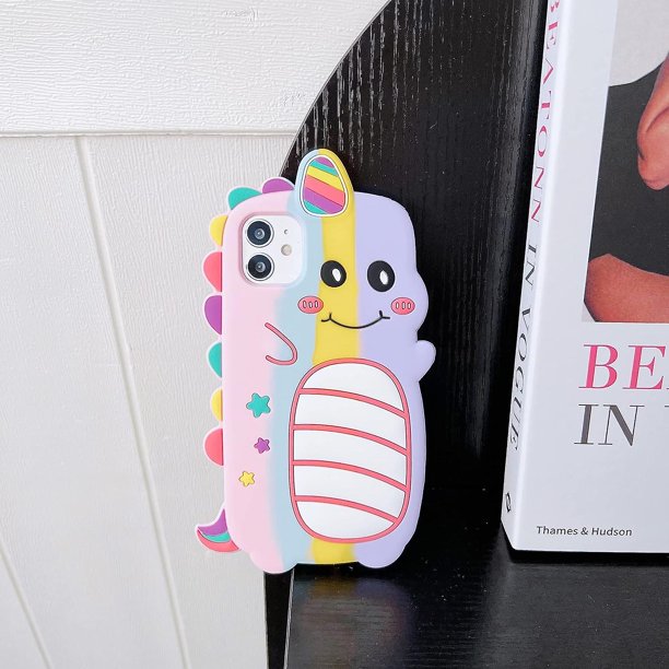 Funda de unicornio 3D para iPhone 11, funda de silicona suave con forma de unicornio para niños, niñas y mujeres con dibujos animados bonitos en 3D, arcoíris