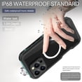 thumbnail image 6 of Dteck Magnetic for iPhone 16 Pro Max Case Waterproof,Built-in Screen Protector IP68 Underwater 16FT Military Dropproof Compatible with MagSafe Full Body Shockproof Case 6.9",Blue, 6 of 16