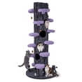 thumbnail image 1 of Gymax Arbre à Chat Multifonction de 90,5 Po avec Condos Privés, Panneau à Griffer Recouvert de Sisal, 1 of 10