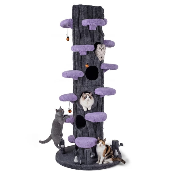 Gymax 90.5'' Multifunctional Cat Tree w/Private Condos Sisal Covered Scratching Panel