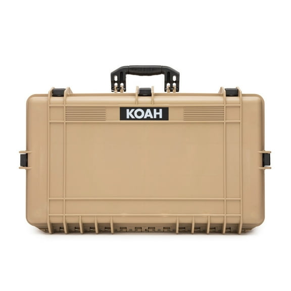 Koah Weatherproof Hard Case with Customizable Foam (28 x 17 x 7 Inch) - Tan