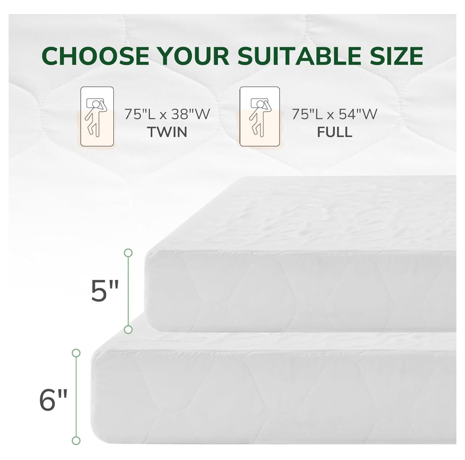 Twin Mattress, 6 Inch Cooling Memory Foam Mattress for Deep Sleep & Pressure Relief, Medium Feel, Bed in a Box, Breathable, Certified, 75" L x 38" W
