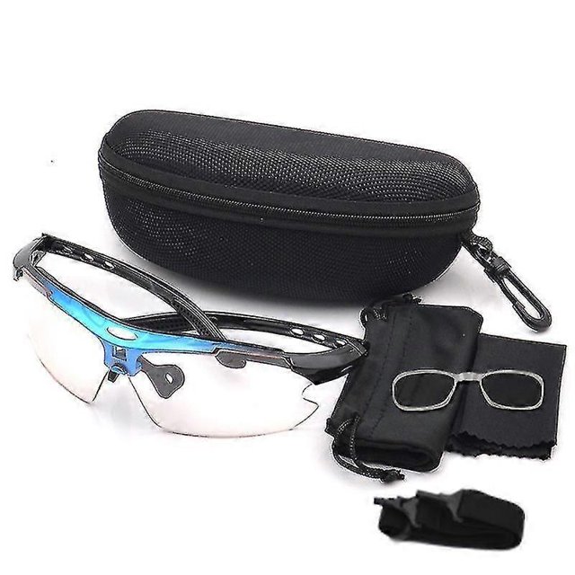 Black Blue Color Changing Cycling Glasses Mountain Biking Goggles Fishing Glasses Sunglasses Dt8186