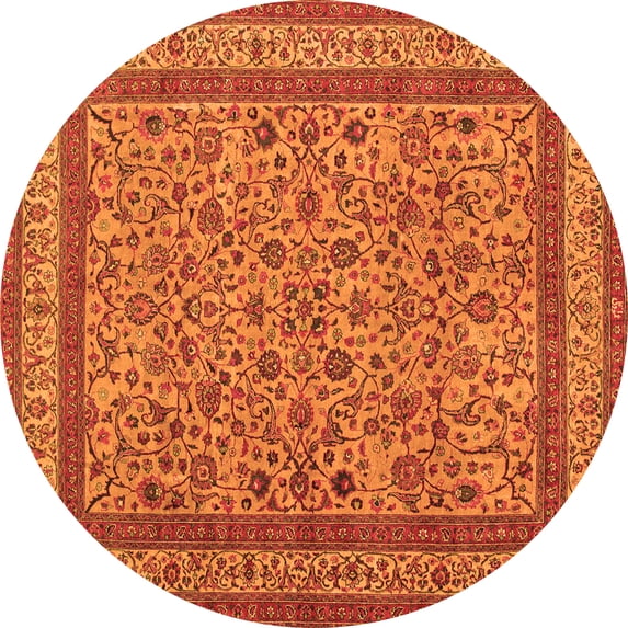 Ahgly Company Indoor Round Persian Orange Traditional Area Rugs, 8' Round