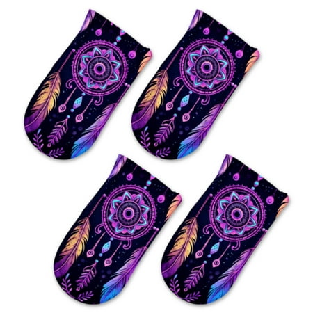 

Pot Handle Holder Covers 4Pcs Holographic Dreamcatchers With Colors Shifting And Shimmering In The Light Non Slip Heat-Resisting Pan Handle Covers For Home Kitchen Baking Cooking BBQ Cookwares 6×3In