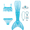 Blue, variant on 【Uhome】3-11Y Girls Mermaid Bathing Suit 9PCS Cute Ruffle Tankini Swimsuits with Body short Fish Tail Kids Beach Swimwear