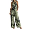 thumbnail image 2 of Sunnin Halter Neck Floral Jumpsuit with Pockets Wide Leg Sleeveless Casual Summer Wear, 2 of 6