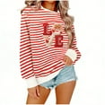 thumbnail image 2 of ICHUANYI Womens Striped Heart Print Oversized Sweatshirt Color Block Crew Neck Long Sleeve Casual Loose Pullover Top Sweatshirts, 2 of 6