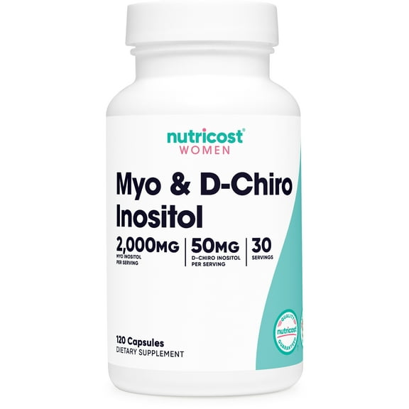 Nutricost Myo Inositol & D-Chiro Inositol Supplement for Women 2000mg, 120 Capsules, 30 Servings