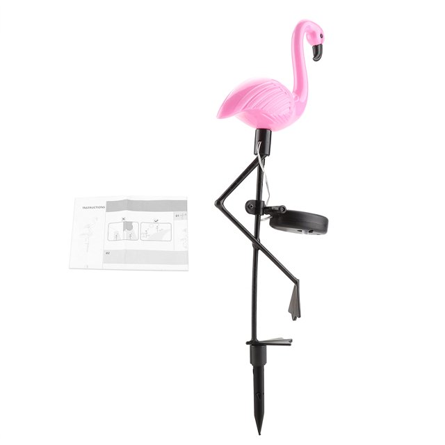 Lámpara de estaca decorativa para exteriores con flamenco, luz LED para jardín con energía Solar, para camino de jardín y patio