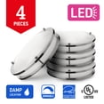 thumbnail image 1 of 14" LED Flush Mount Ceiling Light Double Ring 21W Dim 5000K 1500 lm Acrylic, Brushed Nickel UL ENERGY STAR (4-PACK), 1 of 3