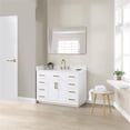 thumbnail image 3 of Gavino 48" Wood Vanity in White with Grain White Composite Stone Top and Mirror, 3 of 12