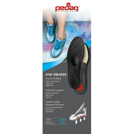 - pedag® VIVA SNEAKER Cotton Terry Orthotic with Sisal Padding Semi Rigid Arch, Met and Heel Pad, Black, Size 8L