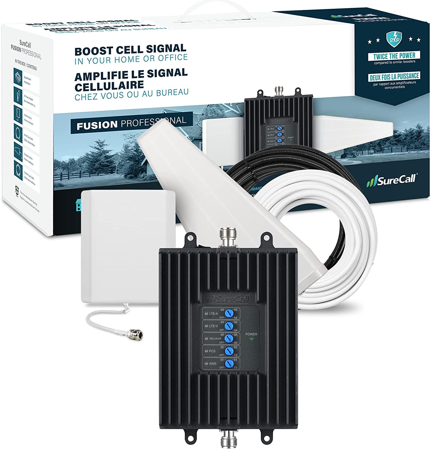 Signal Booster Home Cell 8000 Coverage, Dual Panel