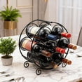 thumbnail image 1 of Botellero pequeño de mesa para vino, organizador de bebidas, soporte para botellas de metal multiusos, soporte para bar, hogar y restaurante., 1 of 8