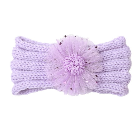 

Toddler Baby Boys Girls Headbands Stretch Knitted Flower Knotted Hairband Headwear Headband