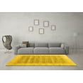 thumbnail image 3 of Ahgly Company Machine Washable Indoor Square Oriental Yellow Modern Area Rugs, 4' Square, 3 of 4