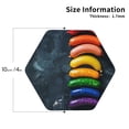 thumbnail image 2 of Vsdgher Rainbow Sausages On Dark Slate Leather Coasters for Drinks, Durable Drink Coasters 4 Set for Tabletop Protection, Luxurious Home Décor and Housewarming Gift-Hexagon, 2 of 6