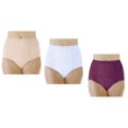 thumbnail image 1 of Lot de 3 Culottes de Contrôle de la Vessie Réutilisables Super Absorbantes pour Femmes Blanc, Beige, Prune 4X (Convient aux Hanches : 52-55), 1 of 12