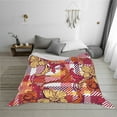 thumbnail image 2 of YFYANG Lightweight Warm Flannel Blanket, Red Baroque Floral Texture Throw Blanket for Bed, Sofa, Travel, Camping, 80"x60", 2 of 7