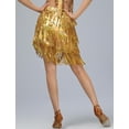 thumbnail image 3 of FEOYA Womens Belly Dance Hip Fringe Scarf Latin Dance Hip Scarf with Tassels Sequins Wrap Scarf Skirt for Music Festival Rave Party Clothing Gold, 3 of 7