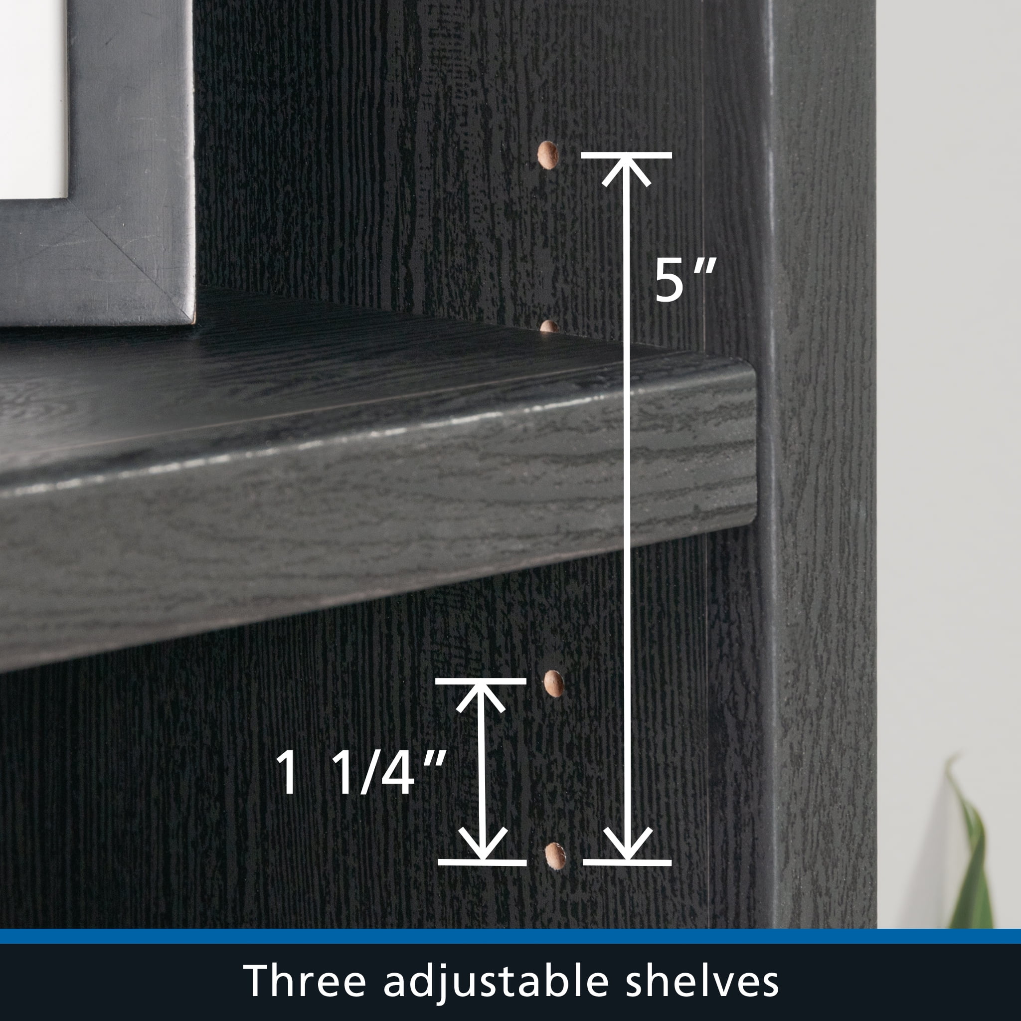 Mainstays Westley 5 Shelf Bookcase with Doors, Black Finish