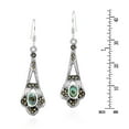 thumbnail image 4 of Ornate Marcasite & Oval Abalone Shell Inlay Sterling Silver Dangle Earrings, 4 of 5
