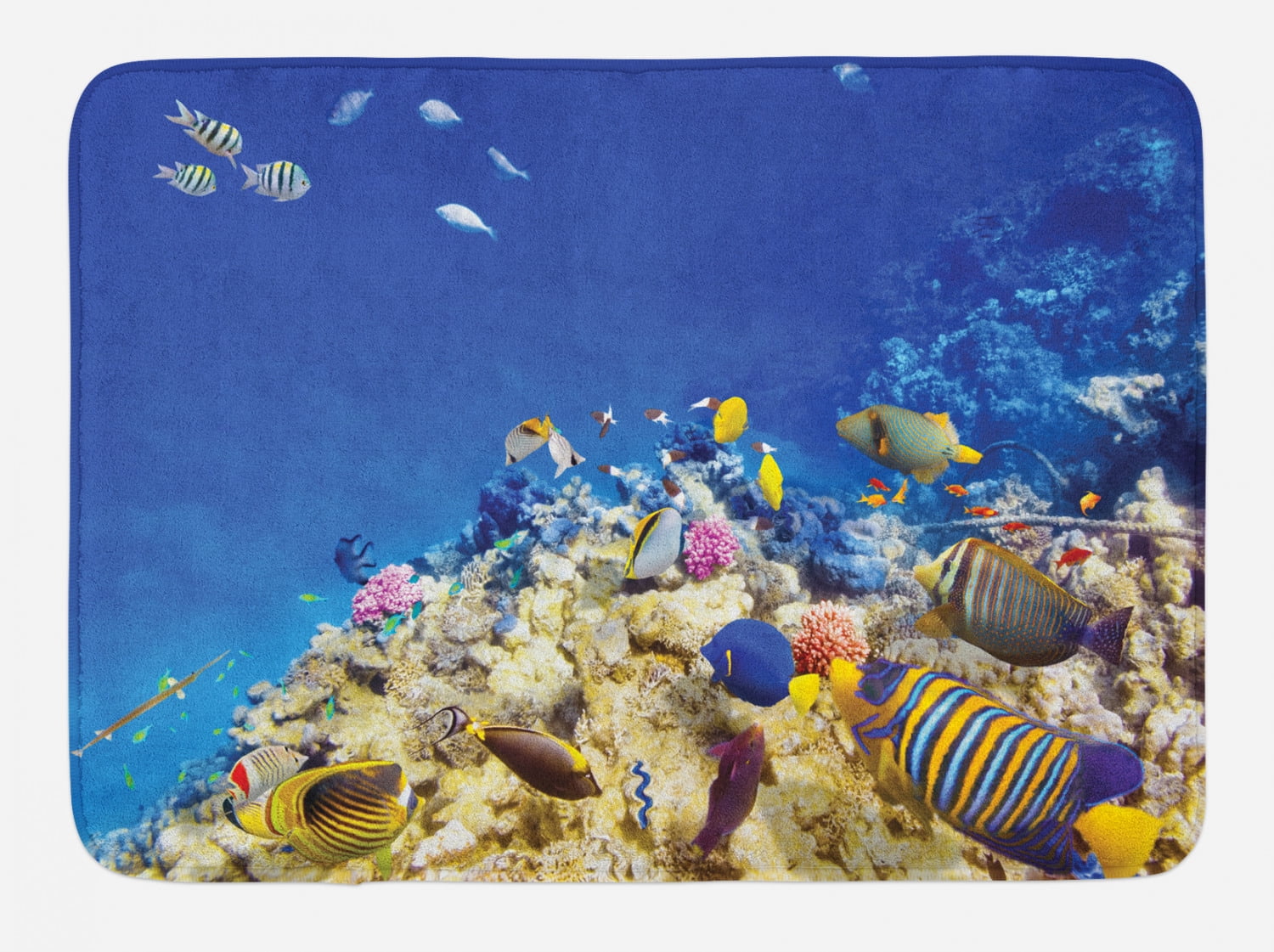 Ocean Bath Mat, Underwater Life Wilderness Caribbean Ocean Vacation in ...
