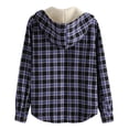 thumbnail image 3 of ZAFUL Men's Long Sleeve Hoodie Jacket Flannel Plaid Button Down Shirts Casual Jacket Black L, 3 of 5