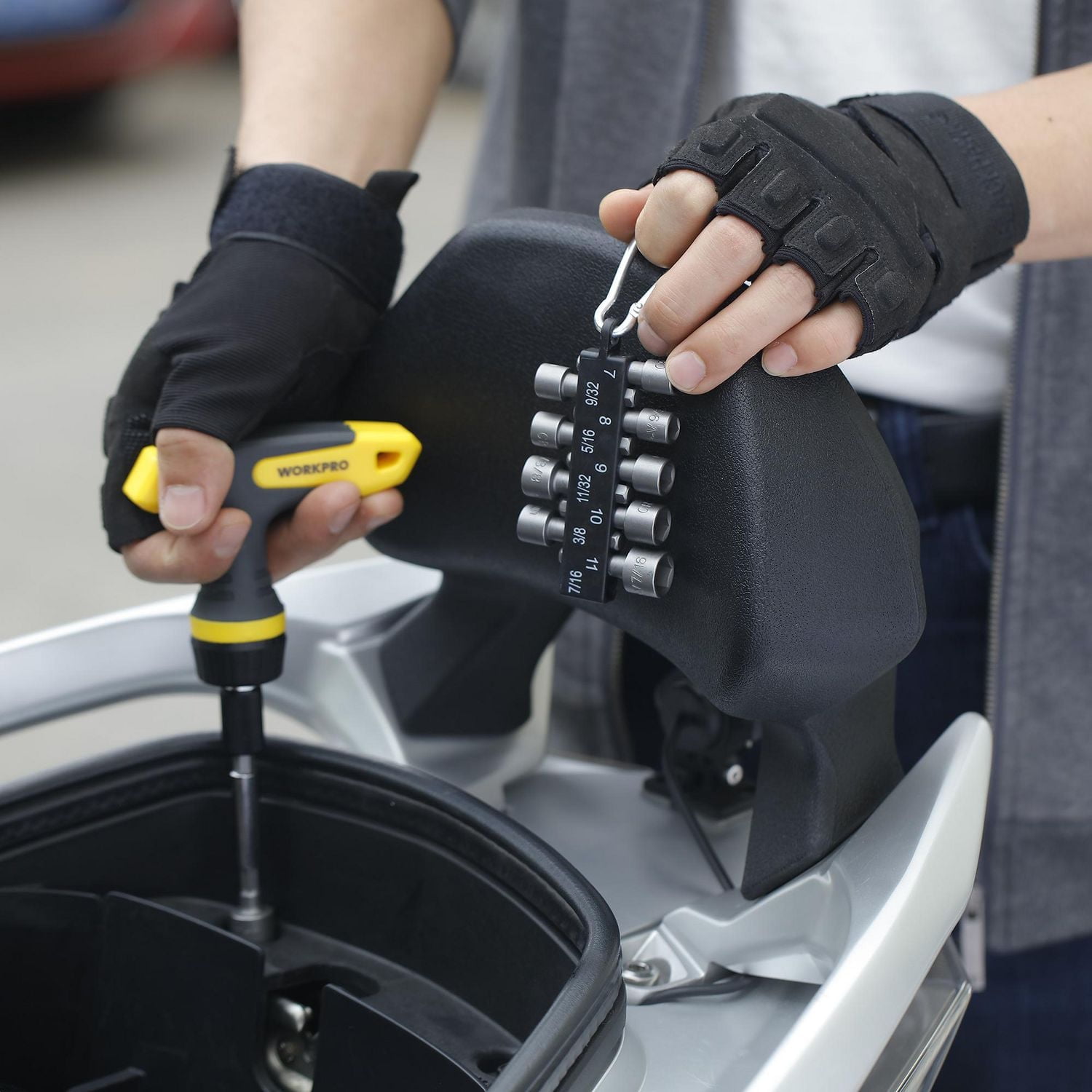 WorkPro Jeu de tourne-écrou - 10 Pièces Acier de CR-V,SAE&MM